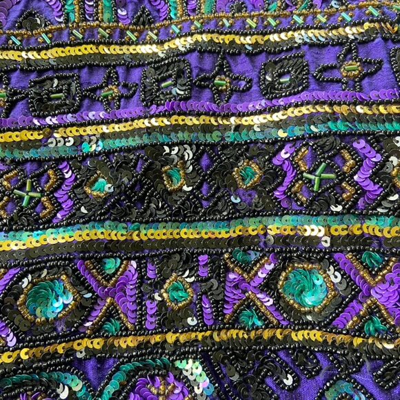 Niteline By Della Roufogati Silk and Sequin Jacket Sz S - Picture 3 of 13